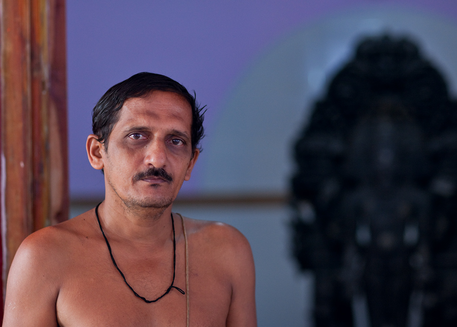 Priest Sandeep Kelkar at the Brahma temple Priest Sandeep Kelkar at the Brahma temple