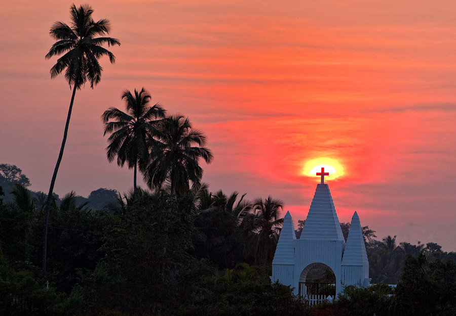 'The Flaming Cross' in Saligao, Goa