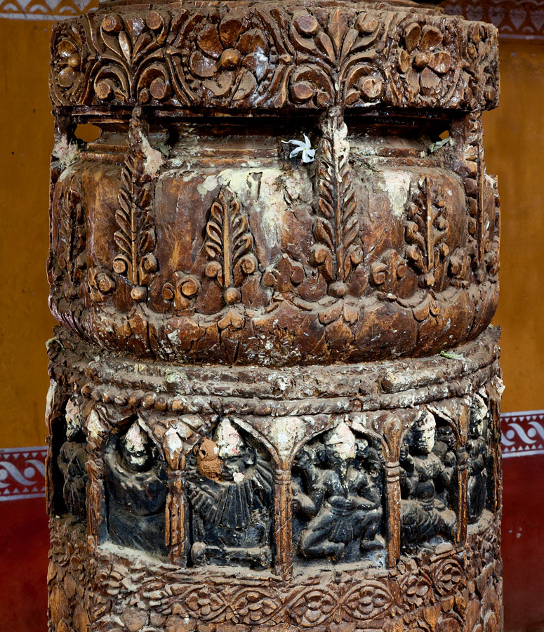 Pillar at Vetal temple in Keri, Ponda
