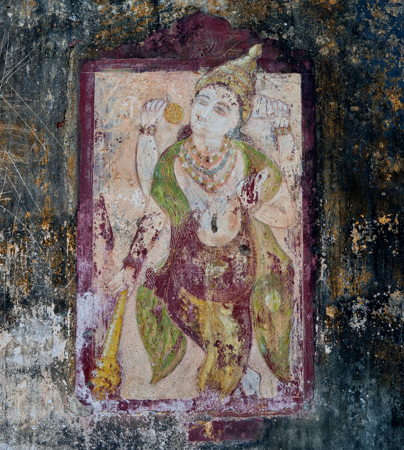 Mural at Sateri temple in Morjim