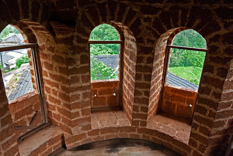 Inside one of the turrets