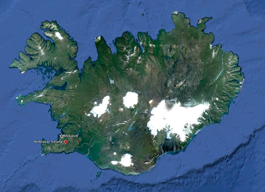 Location of the volcano