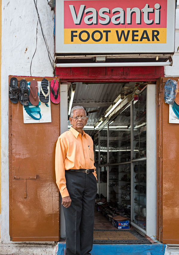 Cobbler Loleshwar Nipanikar, proprietor of Vasanti Footwear