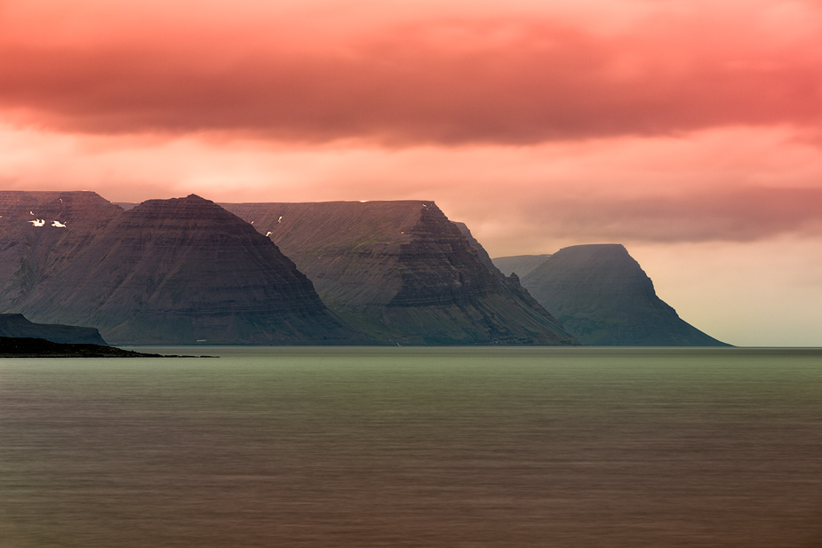 Mountains of Ísafjarðardjúp seen from Ögurnes along Skötufjörður