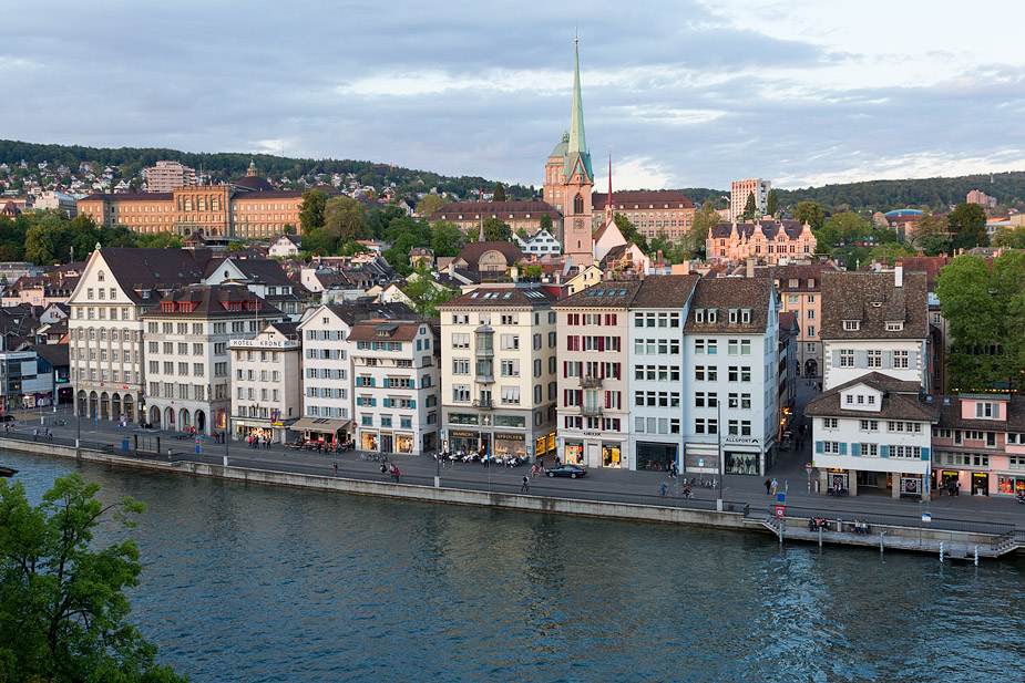 Old Town Zurich seen across Limmat River