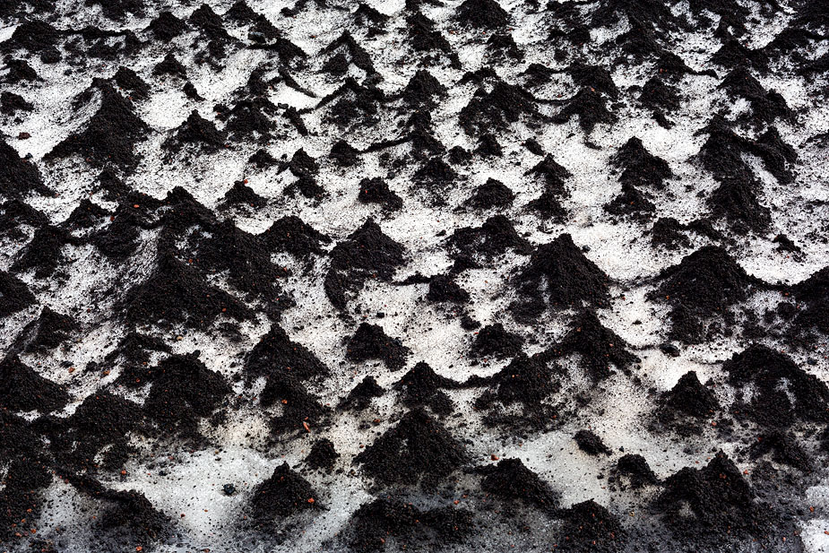 Pattern of ice and volcanic ash in Askja, Iceland