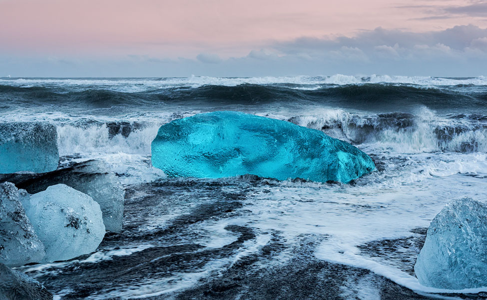 Blue iceberg at Jökulsárlón, Iceland