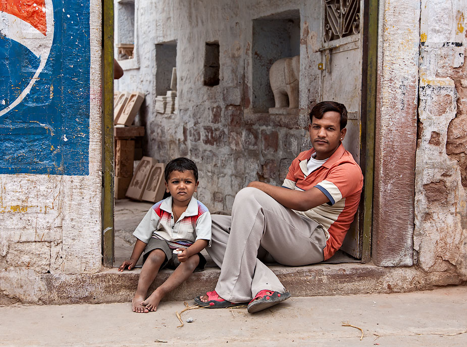 Father and son in Osiyan, Rajasthan