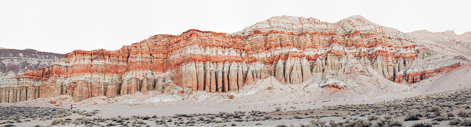 Red Rocks Canyon (Red Cliffs), Mojave Desert, early morning, Panorama