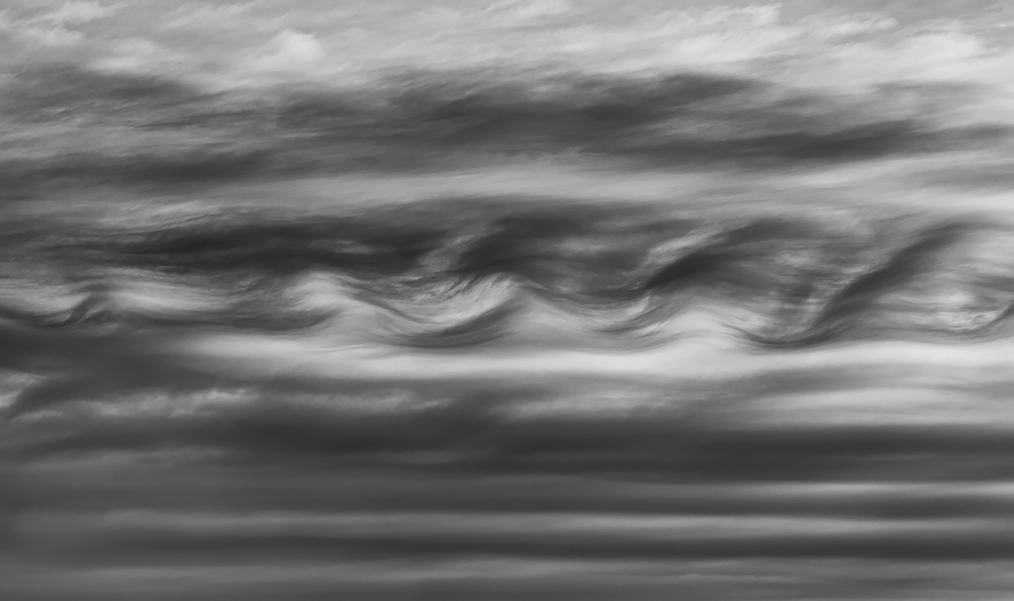 Kelvin-Helmholtz cloud formations in desert over Ridgecrest, California