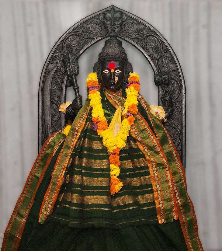 Morjai devi at the temple in Morjim, Goa