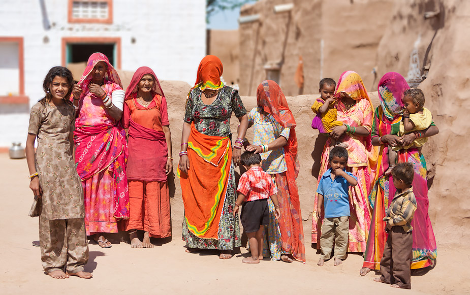 Women of the Meghwal caste at Khetolai, Rajasthan