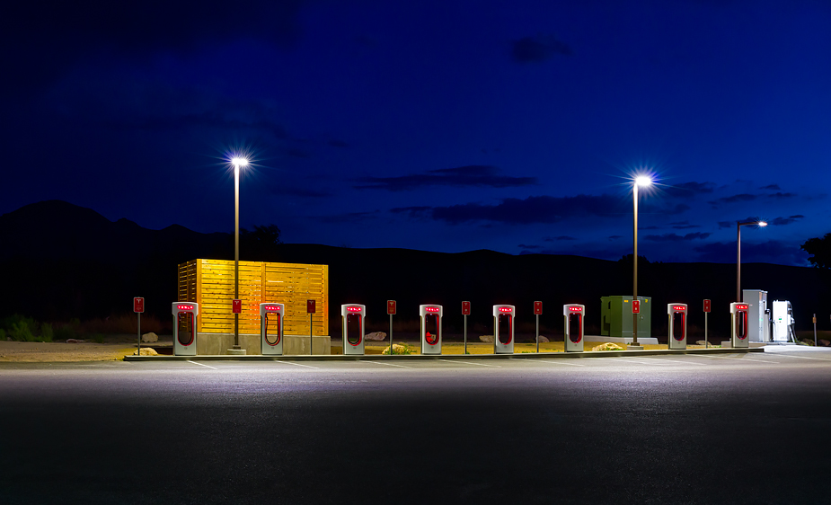 Tesla charging station in Beatty, Nevada