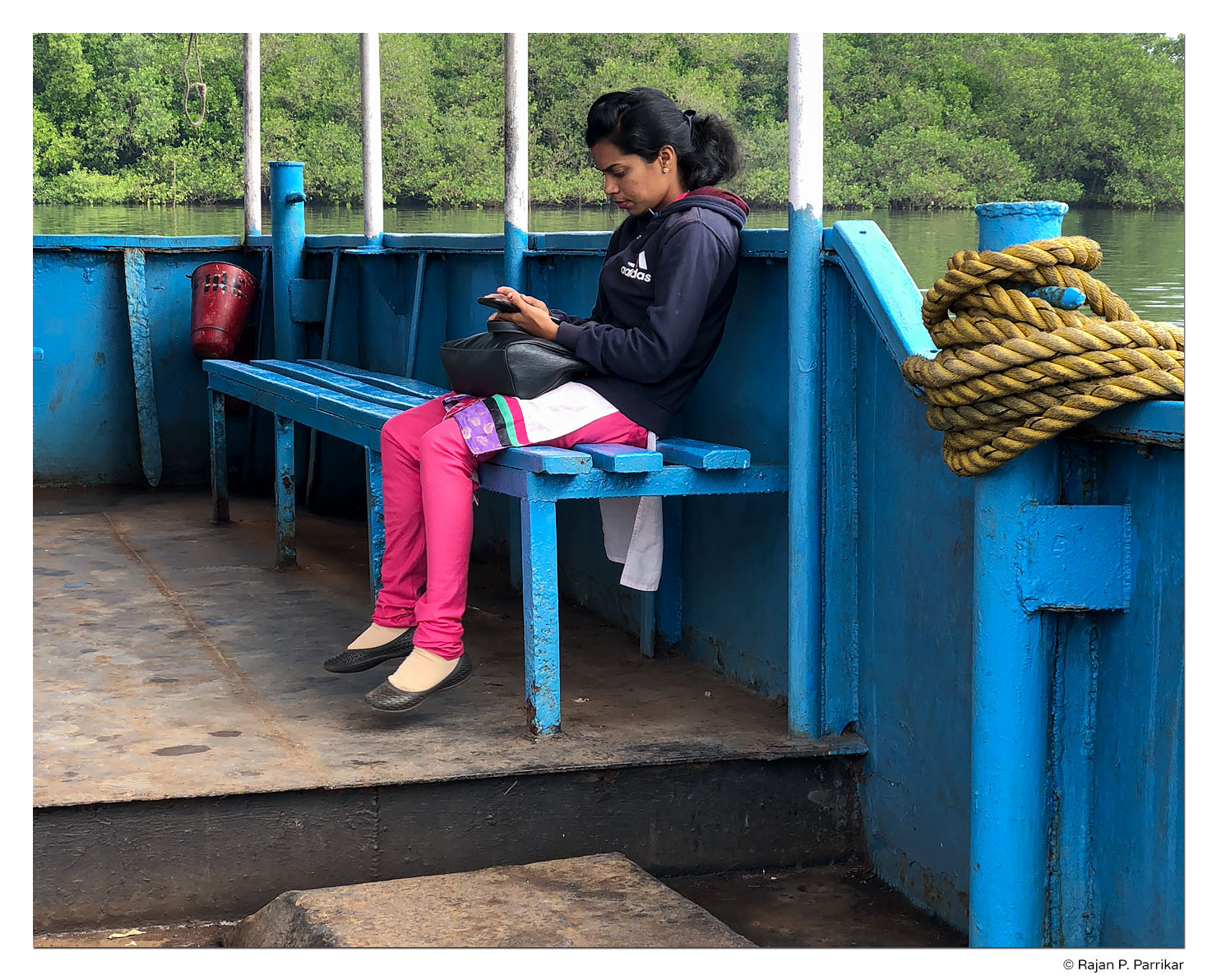 Woman on ferry, Goa