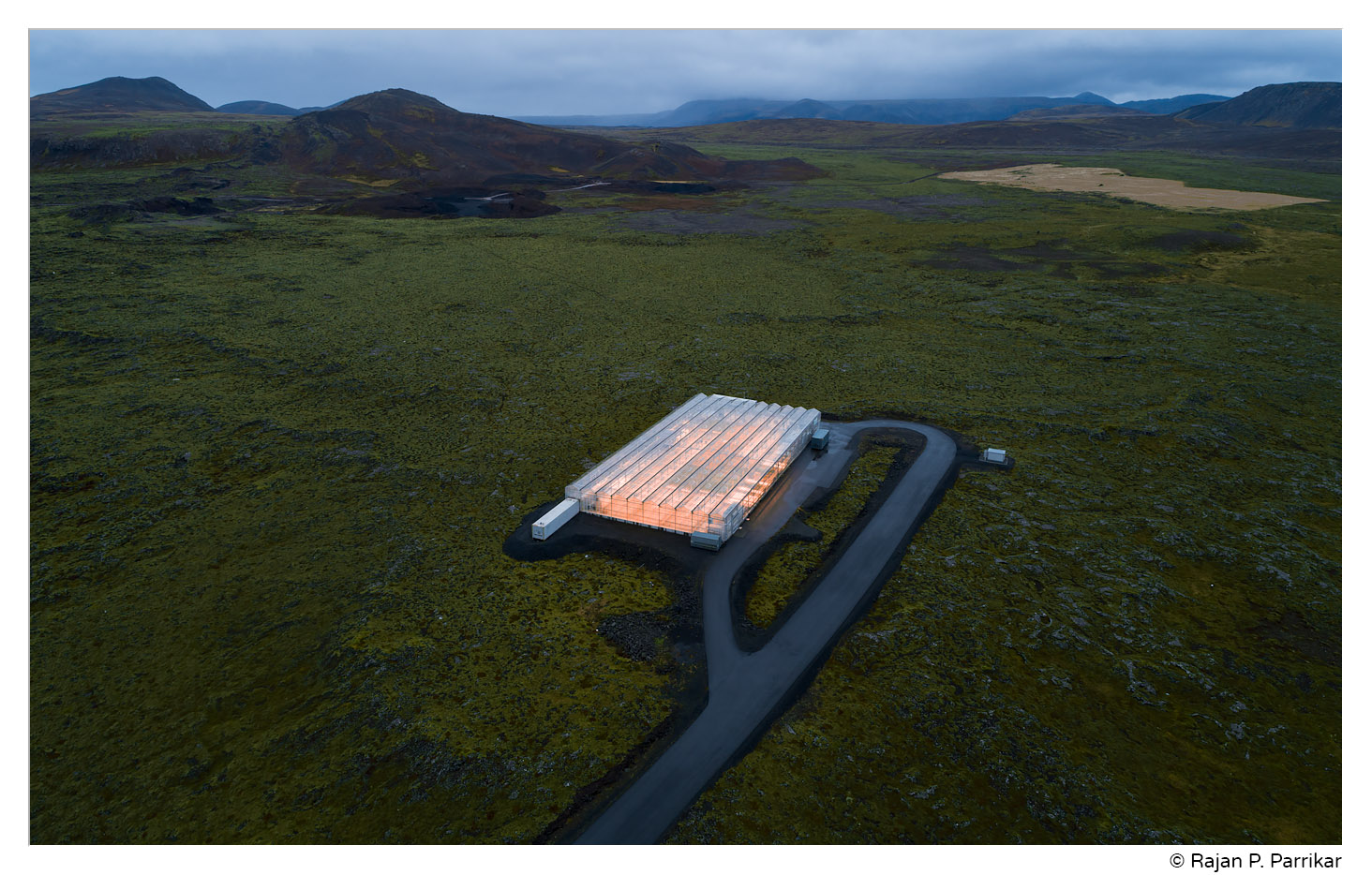 Greenhouse in lava field near Grindavík, Iceland