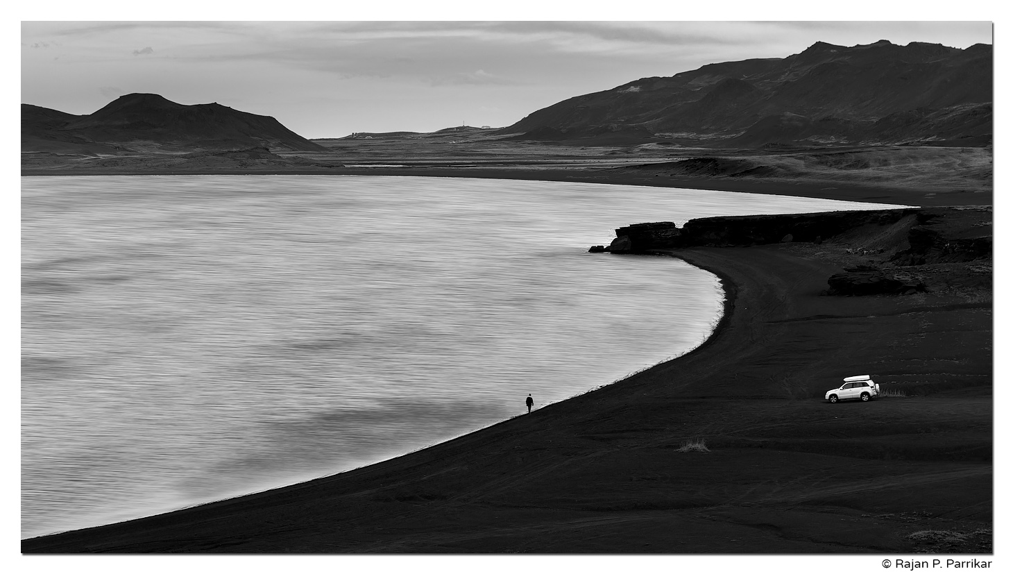 Lone walker, Kleifarvatn, Reykjanes, Iceland