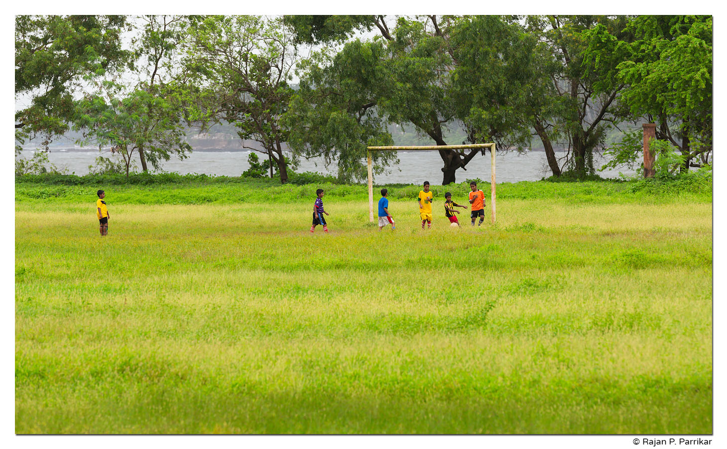 Monsoon football in Campal, Panjim, Goa