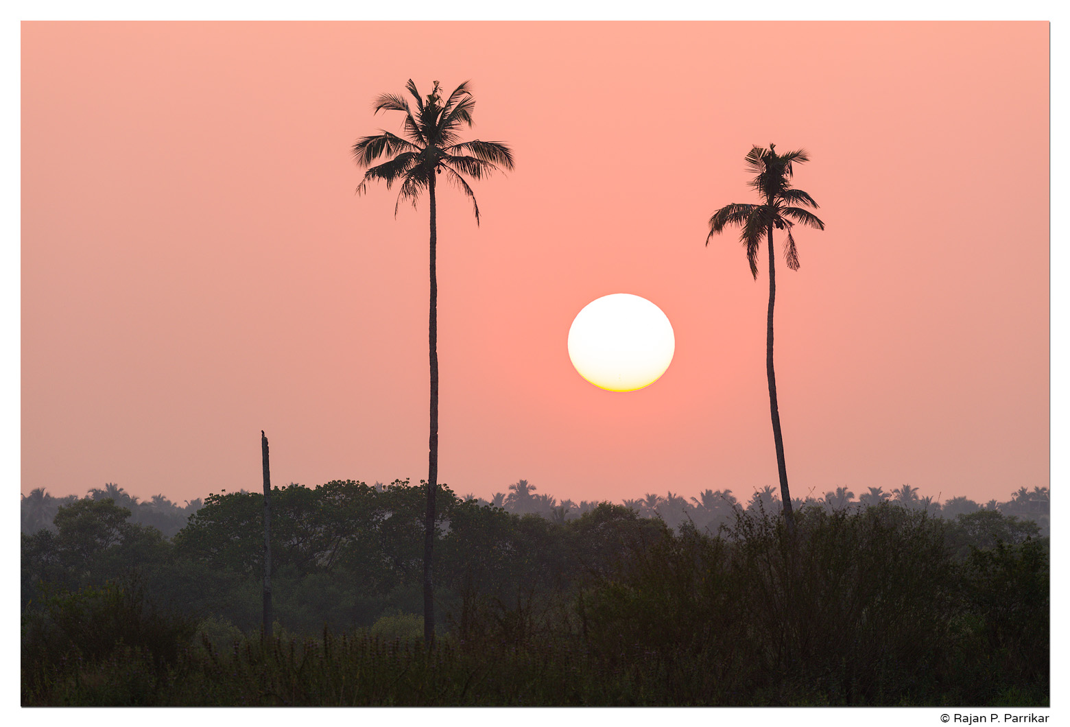December 31, 2021, sunset in Calapur, Goa