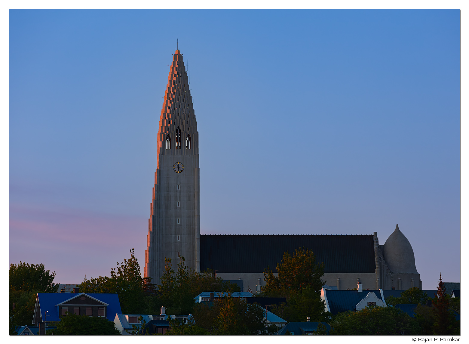 Hallgrímskirkja, Reykjavík, Iceland, Midnight Sun