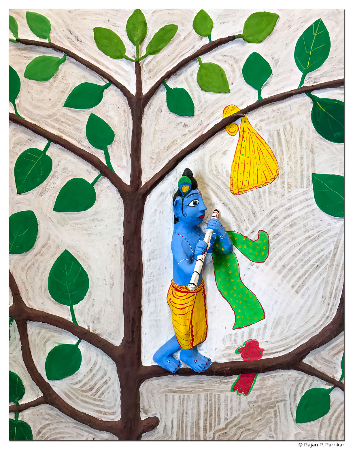 Lord Krishna in Vrindavan - Art by Sonabai Rajawar