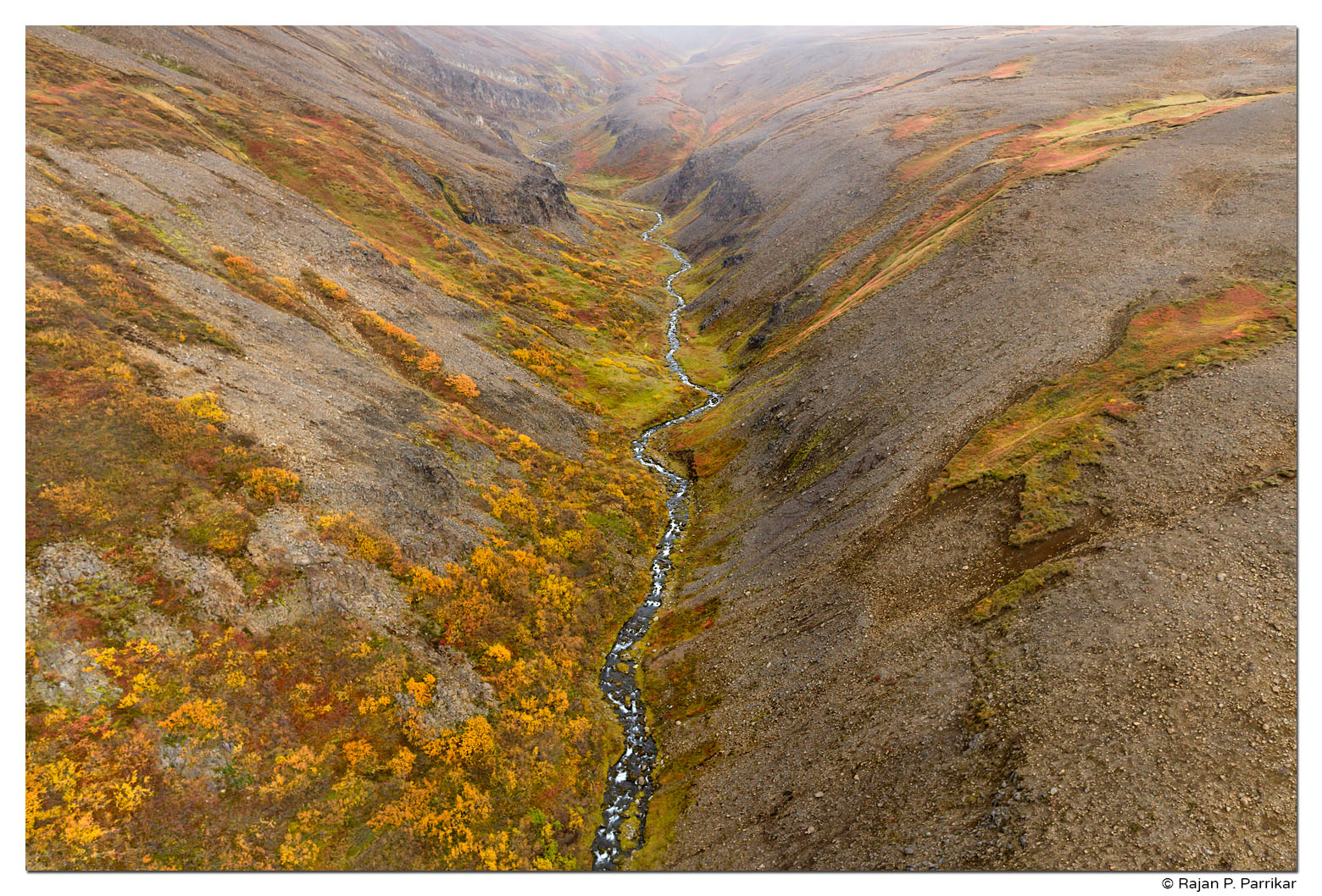 Hellugnúpsá - Hellugnúpsárgil canyon, Autumn colour, Iceland