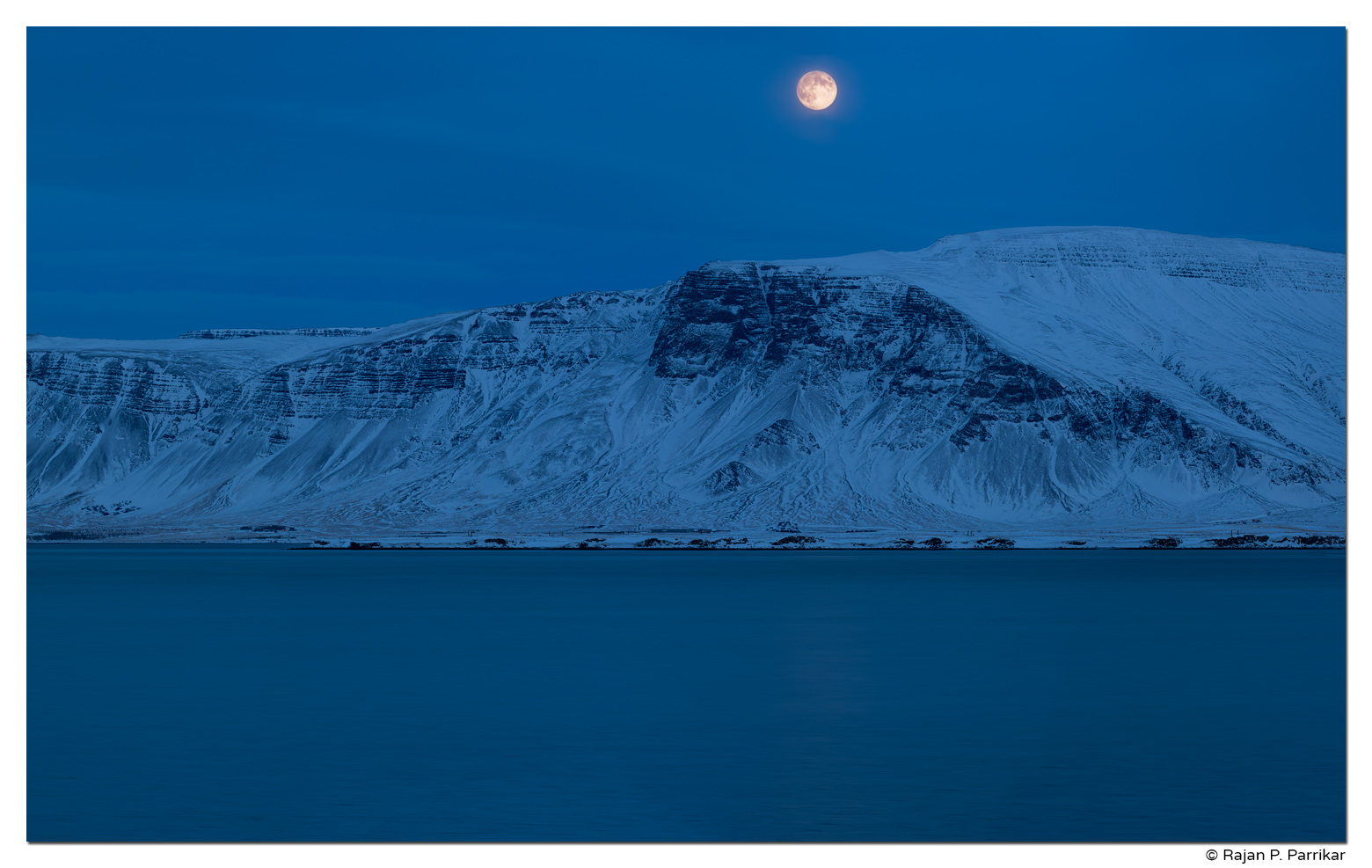 Esja, Full Moon, Reykjavík, Iceland