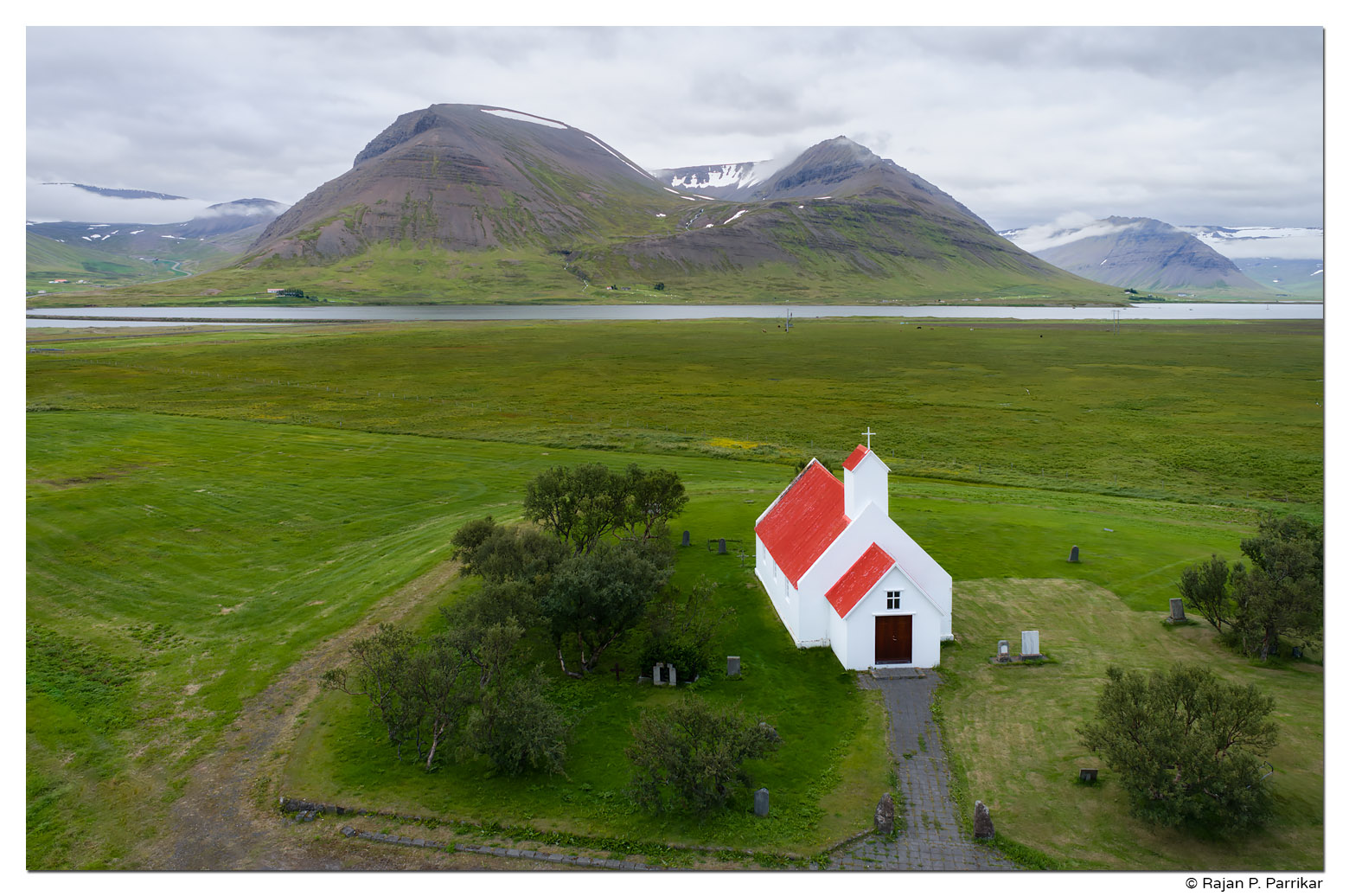 Holt church and farm in Önundarfjörður, Westfjords, Iceland
